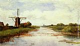 Windmill, Paintings - A Windmill Near Abcoude by Paul Joseph Constantine Gabriel